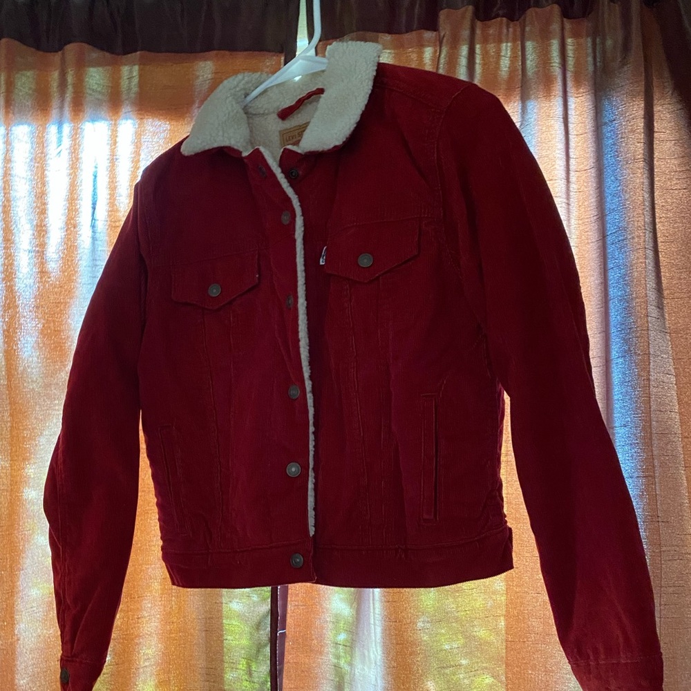 Levi’s Red Corduroy Sherpa lined jacket